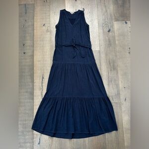 Splendid dark blue tiered maxi dress, XS, gently worn.